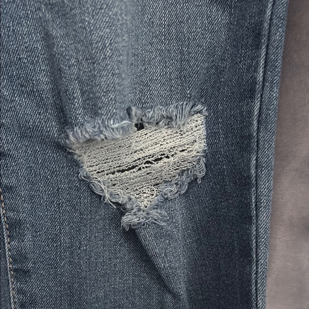 Classic Blue Distressed Ankle Jeans - Picture 4 of 15